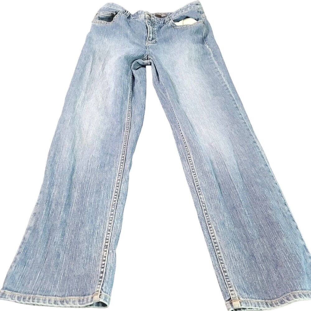 Liz Claiborne Womens Jeans Blue Size 8R Cotton Blend Straight Leg Pockets